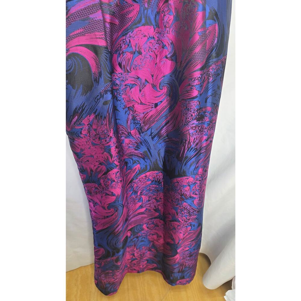 Adrianna Papell One Shoulder Jacquard Gala Formal Gown Size 12 Orchid Wedding - Picture 12 of 15